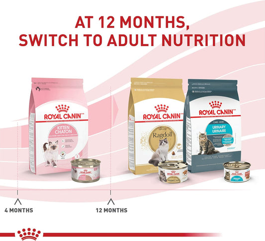 Royal Canin Feline Health Nutrition Kitten Loaf in Sauce Canned Cat Food, 5.1 oz can (24-count)