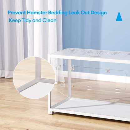 BUCATSTATE Hamster Cage Metal 2.0 - Small Animal Habitats Large Stackable with Top Access Easy Assemble 31.4L*17.6W*20H Inches Dwarf Syrian Hamster House for Guinea Pig, Gerbil (552sq inch White)