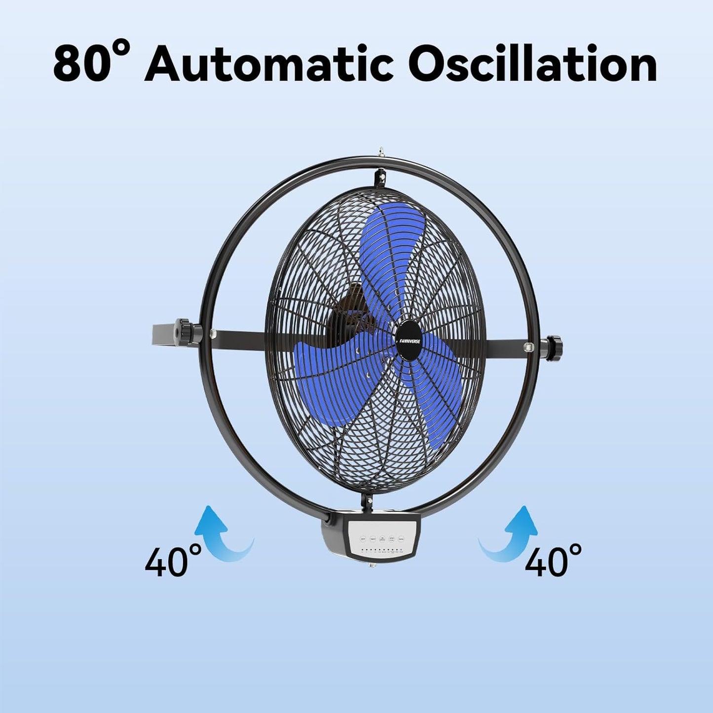 20 Inch Wall Metal Fan Pro Series Remote Control, High Velocity Wall Mount Fans for Commercial, Residential, Warehouse, Covered Patio, Shop, Garage, Barn 3 Speed 5200 CFM UL Safety Listed