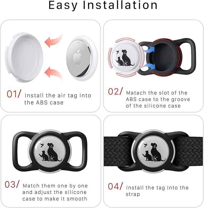 Compatible with Holder Airtag for Dog Collar with Apple Case Waterproof