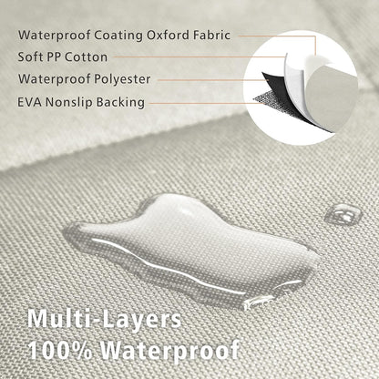 F-color SUV Cargo Liner for Dogs, Water Resistant Pet Cargo Cover Dog Seat Cover Mat for SUVs Sedans Vans with Bumper Flap Protector, Non-Slip, Large Size Universal Fit, Beige - Pawvie
