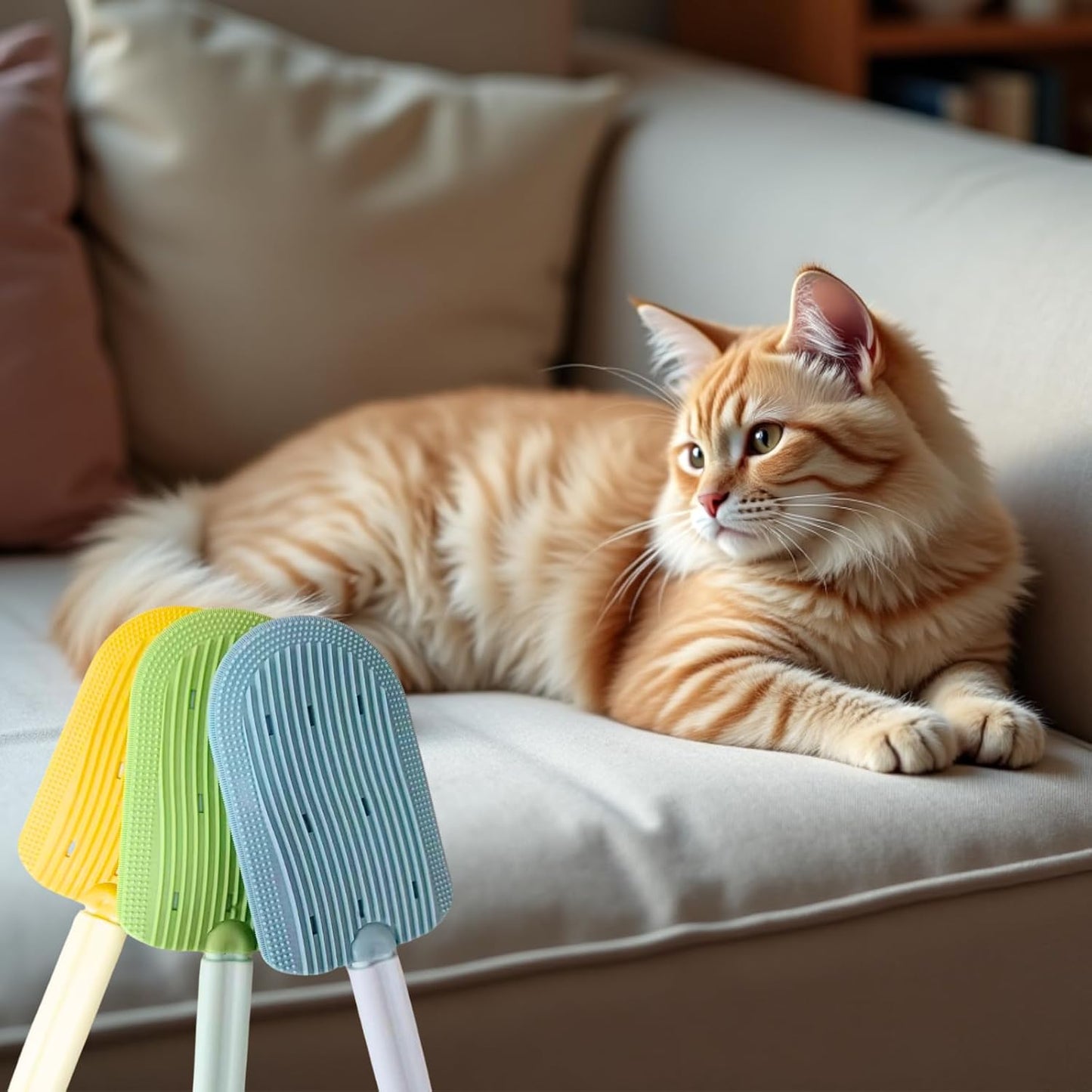 Cat Brush for Shedding,Cat Brushes for Indoor cats,Soft Comb, Short or Long Haired Cats,Pet Grooming,Bath and Massage Brush(3 pcs)