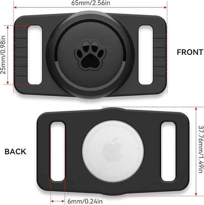 for Airtag Dog Collar Holder 2 Pack,Waterproof Dog Collar Holder for Apple AirTag(Gen 1 & 2),Silicone Air Tags Case for Dog Collars(Black)