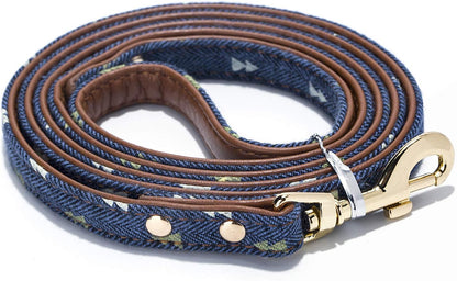 Puppy Leash for Small Dogs Cute Leather Navy Leashes (Leash-Navy)