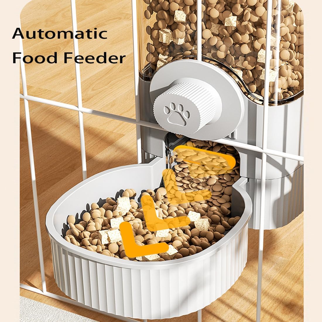 Hanging Automatic Bunny Food Water Dispenser, Gravity Rabbit Cage Feeder and Water Dispenser Ferret Cages Accessories, Cage Cat Food Bowl, for Chinchilla Guinea Pig Hedgehog (Blue)