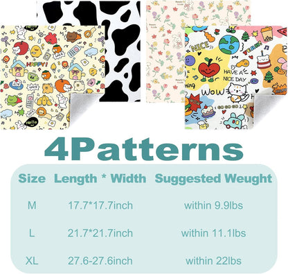 Cat Grooming Wrap, 2pcs [M+L] Cat Restraint Wrap for Nail Clipping, Ear Cleaning, and Teeth Brushing, Self-Adherent, Anti-Bite, Anti-Scratch, Anti Scratch, Pink+Yellow