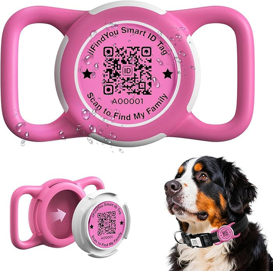 Waterproof AirTag Dog Collar Holder for Apple AirTag QR Code