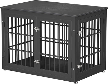 38 Inch Heavy Duty Dog Crate Furniture for Large and Medium Dogs, Decorative Pet House End Table, Wooden Cage Kennel Furniture Indoor, Black
