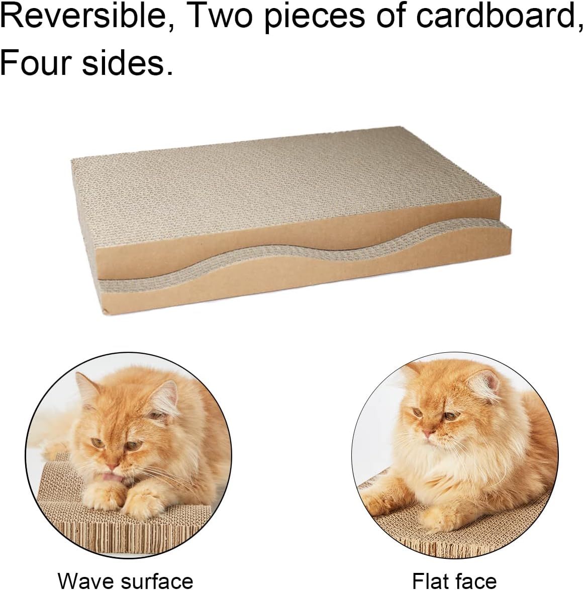 Cat Scratch Pad Cardboard Scratcher Box,2PCS in 1 Scratching Board for Indoor Cats,Reversible Durable,with Catnip