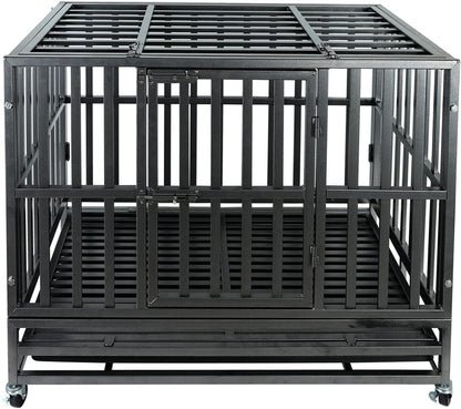 37Inch Heavy Duty Dog Cage Kennel Strong Metal Dog Cage