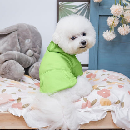 KOOLTAIL Basic Dog Hoodie - Soft & Warm Dog Hoodie Sweater with Leash Hole and Pocket, Dog Winter Coat, Cold Weather Clothes Sweatshirt for Small Medium Large Dogs Puppy Cat Boys Girls Green S