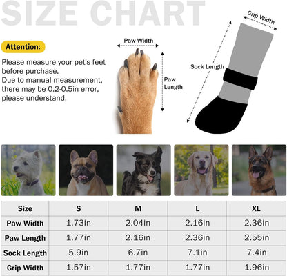SCENEREAL Anti Slip Dog Boots & Paw Protectors for Hardwood Floor, Extended Dog Socks to Prevent Licking Paws, Waterproof Pet Snow Rain Shoe for Winter Large Senior Dogs, Black XL