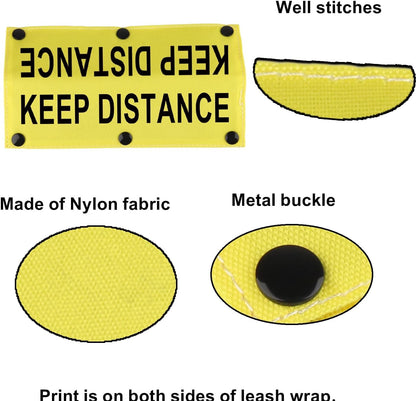 Funny Dog Leash Sleeve Keep Distance Dog Leash Wrap Sleeve Pet Birthday Gift (Keep Distance YE Sleeve)