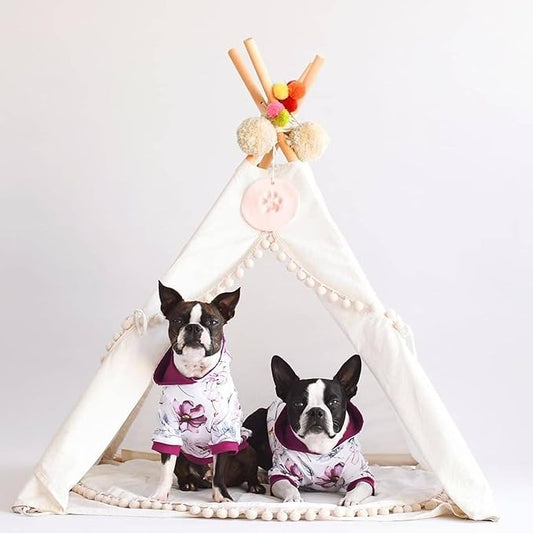 MINICAMP Pet Teepee Bed for Dogs and Cats – Cozy Indoor Dog Tent with Natural Cotton– Luxury Pet House & Hideaway Bed for Small to Large Dogs, Cats & Small Animals - Made in EU (Large)