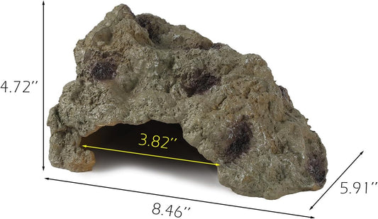 IBWell Resin Leopard Gecko Hide, True to Nature Reptile Rock for Bearded Dragon Hideout Snake Hides for Ball Pythons, Tortoise House Terrarium DÉCor - Meidum