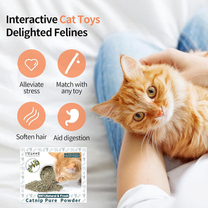 Premium Catnip for Cats & Kittens – Cold-Processed, High Potency Nepetalactone, 100% Pure Organic Leaf-Only Catnip for Toys, Scratchers, Refills, Stimulates Play & Protects Furniture - 25g