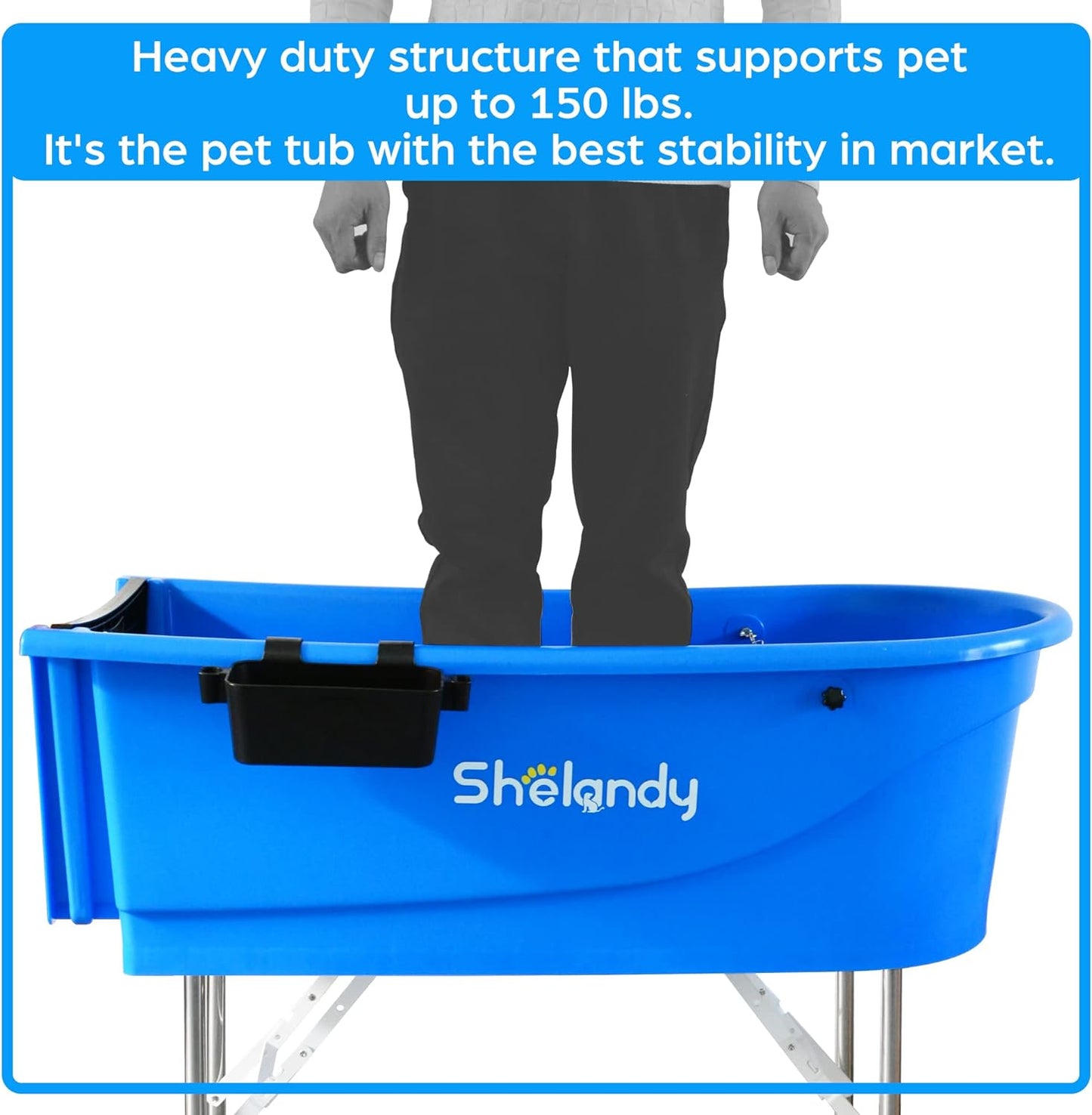 SHELANDY 45" Pet Grooming Bathtub Dog Wash Station | Heavy Duty Bathing Tub (Bathtub Only)