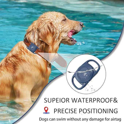 Airtag Dog Collar Holder, [2 Pack], Waterproof Protective Case for Apple AirTag, Durable & Lightweight with Full-Body Protection, Soft Silicone, DarkBlue