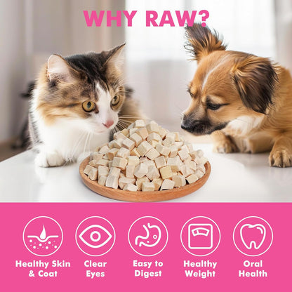 Freeze Dried Cats & Dogs Raw Treats, All Natural Single Ingredient Chicken Breast, High Protein Healthy Pet Training Treats or Food Topper, 6 oz