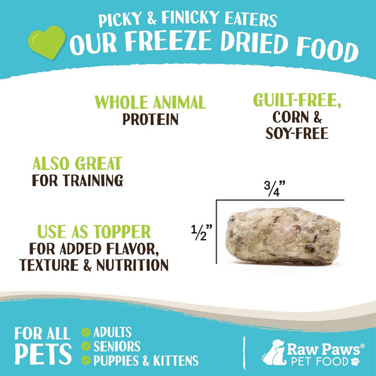 Raw Paws Freeze-Dried Green Beef Tripe for Dogs & Cats (16-Ounce) - Made in USA - Green Beef Tripe Dog Food - Raw Freeze Dried Green Tripe