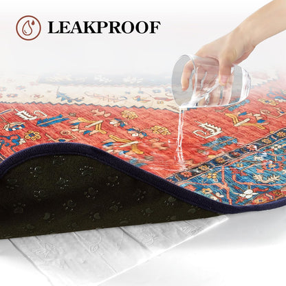 HAOCOO Washable Pee Pads for Dogs, (2 Pack) 3Ft x 3Ft Reusable Puppy Training Pads Super Absorbent Waterproof Whelping Pads,Dark Red Non-Slip Leakproof Potty Pads for Pet Housebreaking