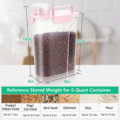 TBMax Cat Dog Food Container 5 to 7 lbs, Secondary Pet Food Storage Beyond a Large Dog Food Bin for Daily Use, Easy-Pouring Bird Seed Dispenser, Portable Travel Kibble Container for Outdoor Feeding