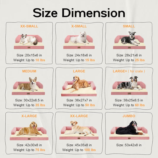 Small Dog Bed Orthopedic Washable Cat Bed Memory Foam Couch Sofa Comfy Pet Beds with Waterproof Removable Cover & Non-Slip Bottom