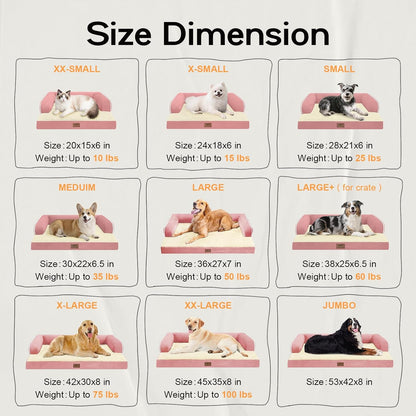 Small Dog Bed Orthopedic Washable Cat Bed Memory Foam Couch Sofa Comfy Pet Beds with Waterproof Removable Cover & Non-Slip Bottom