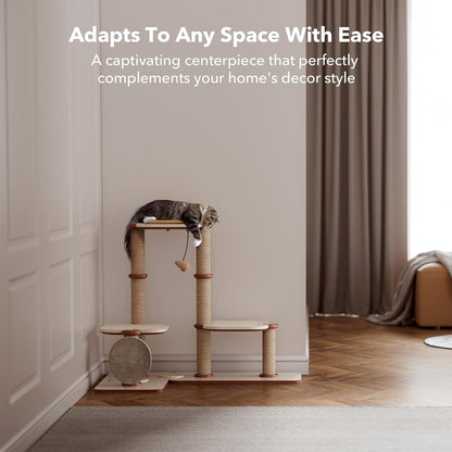 PETLIBRO Infinity Cat Tree Tower for Indoor Cats, Modular Design with Cat Bed, Toy, Felt Pads, Sisal Scratching Posts, 2-Second Setup, Sturdy Multi-Level Activity Center Cat Condo for Any Room