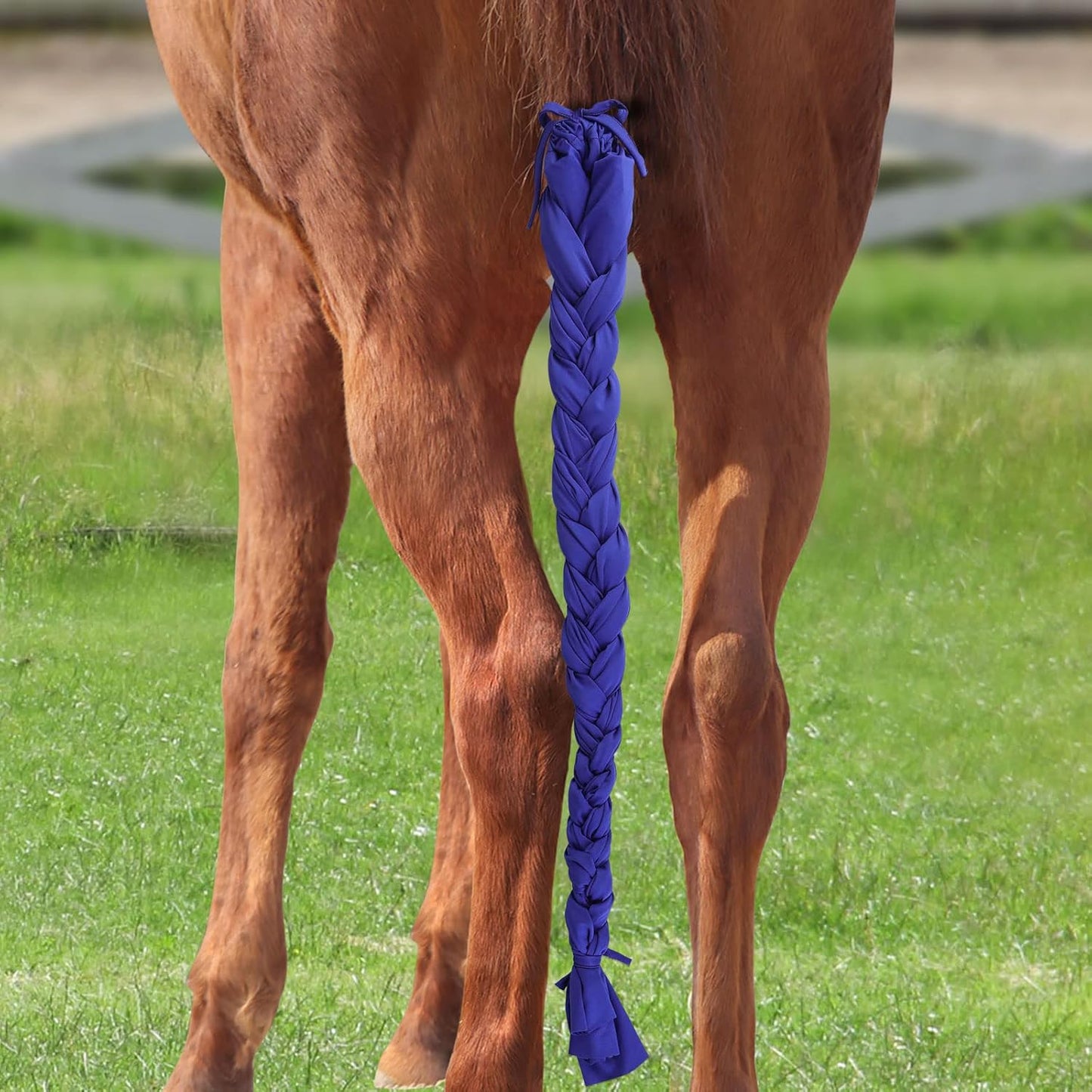 Harrison Howard 3 Tube Stretchy Fabrics Adjustable Closure Lightweight Horse Tail Bag for Horses Braid-in Tail Bag