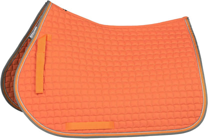 HORZE Adepto Padded All Purpose Quilted Equestrian Saddle Pad for Horses with Two-Tone Trim