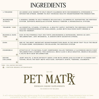 Think Cognitive and Calming Supplement with Collagen and Magnesium - Supports Nervous System Against Stress, Behavioral Challenges, and Cognitive Issues (Large/X-Large)