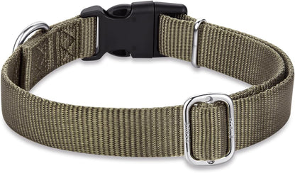 Hyhug Dog Collar for Large Dogs, Green Heavy Duty | Quick Release Nylon Buckle Collar, Adjustable & Durable Pet Supplies for Boy & Girl Dogs (Large, Military Green)