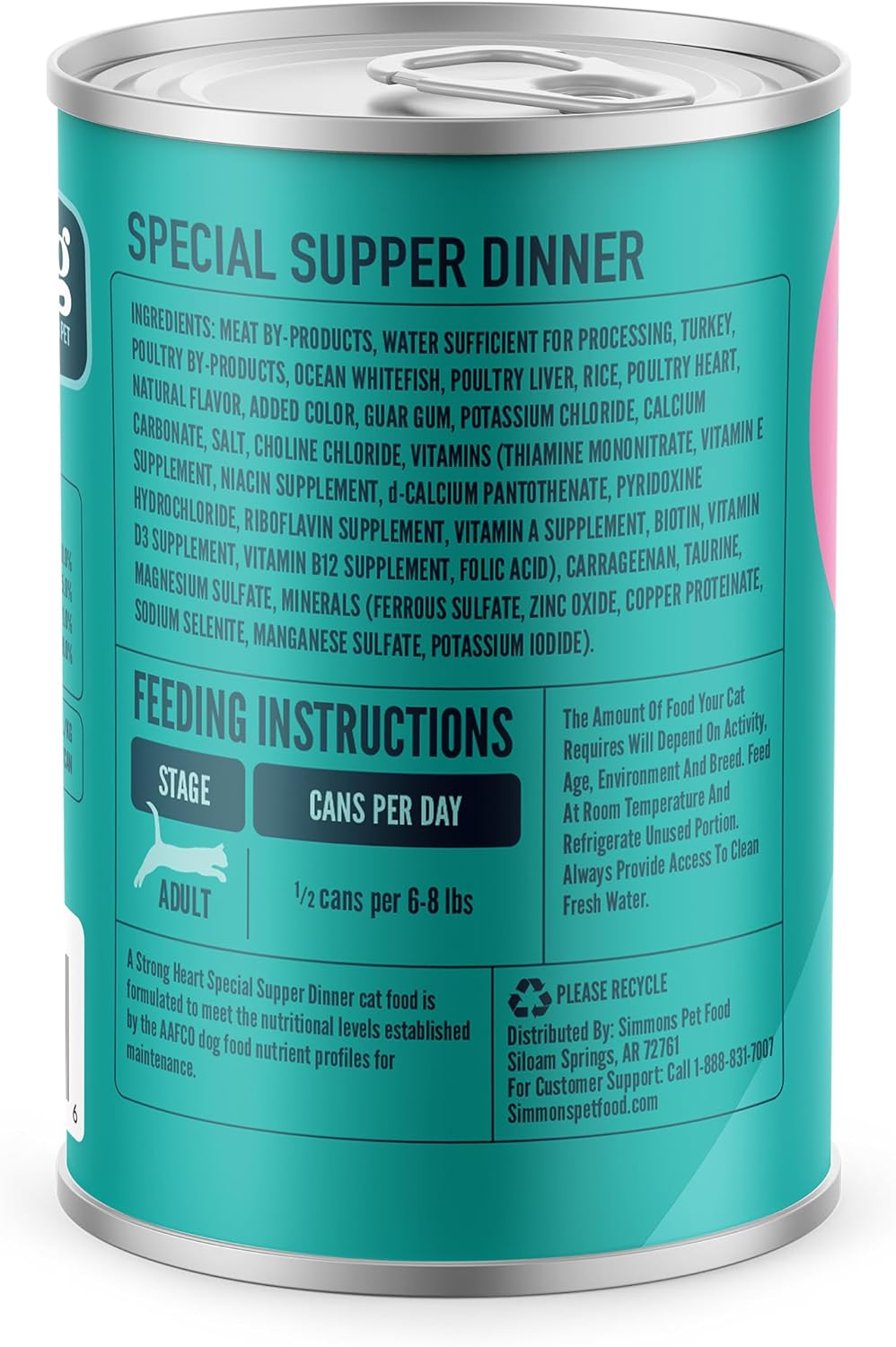 A Strong Heart Canned Wet Cat Food, Special Supper Dinner - 13.2 oz Cans (Pack of 12), Made in The USA with Real Turkey & Fish