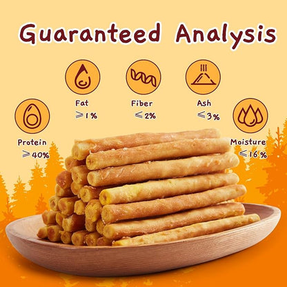 Jungle Calling Collagen Sticks for Dogs, Chicken Flavored Chews, Long Lasting Rawhide Alternative Treats for Small Medium Dog, Healthy Chew Bones, 5 Inch, About 37 Sticks Per Bag