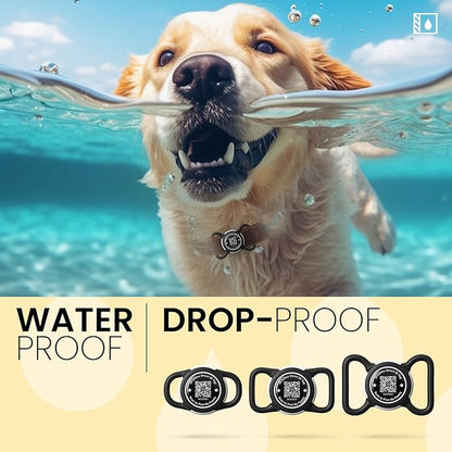 Waterproof AirTag Dog Collar Holder for Apple AirTag QR Code