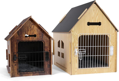 Dog House Indoor for Small Dogs or Cats, Cozy Wooden Design, Small Indoor Bed House, with Air Vents and Elevated Floor Warm Dog Cave