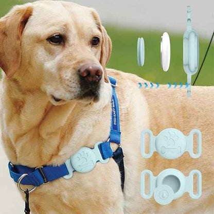 2 Pack Case for Airtag Dog Cat Collar Holder, Soft Silicone Anti-Lost Waterproof Protective Case Compatible with Apple Airtag, for Pet Dog Cat Collars Holder