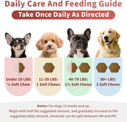 Dog Allergy Chews, Probiotics for Dog Allergy Relief - Itchy Skin and Itchy Ears - Allergy Paw Relief - Seasonal Allergies & Immune Gut Health & Joint, Energy Support, Chicken Flavor - 90 Count