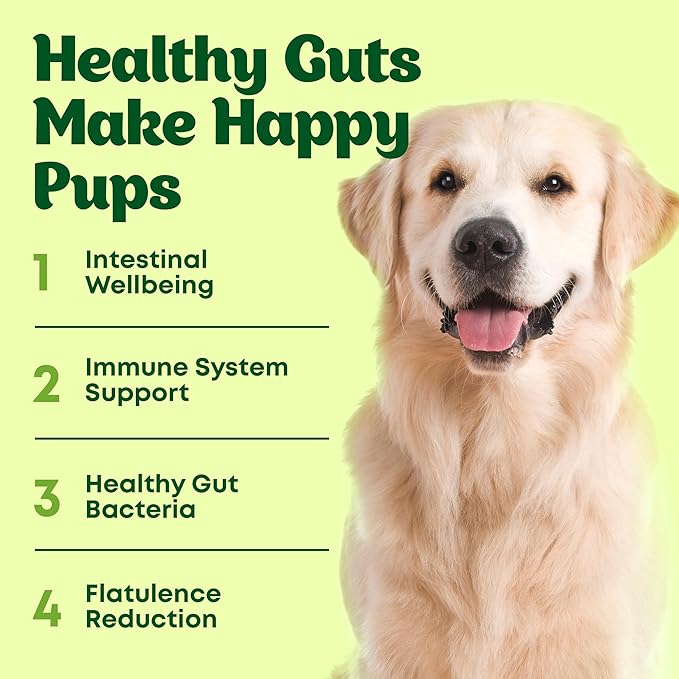 Dog Probiotic Chews Gut Health & Digestive Function Support Anti Diarrhea Upset Stomach & Gas Relief Yeast Balance Allergies & Itching Prebiotic Supplement Chews - 120 pcs