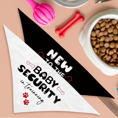 Dog Bandana 2 Pcs, Baby Pet Scarf Gifts for Dog Girl Boy, Black and White Triangle Puppy Scarf Kerchief Bandana for Small Medium Pet Dogs On Birthday, Paw Print Gifts for Dogs Lovers