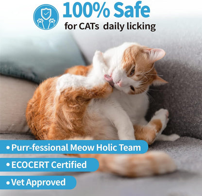 Mooncat Waterless Shampoo & Brush Kit for Longhair Cats | Complete Grooming System for Detangling, Deshedding & Matted Fur | Licking Safe No-Rinse Foam with Gentle Silicone Massager - Made in Taiwan