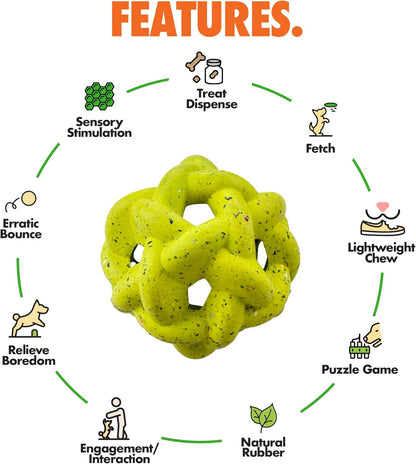 Max Fusion with Nike Grind, Arlee Gyro Treat Dispensing Dog Toy, Durable Dog Treat Toy, L