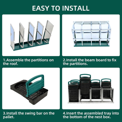 Chicken Nesting Box, 8 Hole 2 Layer Hen Nest Boxes, Nesting Boxes for Chickens, Roll Away Eggs Laying Boxes,Cleanable Pull Out Hen Roosting Boxes
