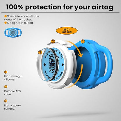 Waterproof AirTag Dog Collar Holder for Apple AirTag QR Code