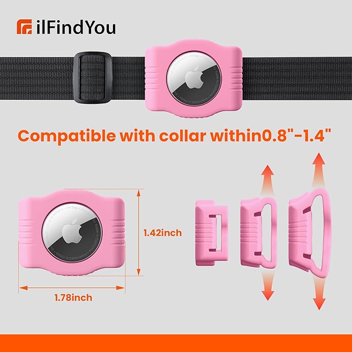 Waterproof AirTag Dog Collar Holder for Apple AirTag QR Code