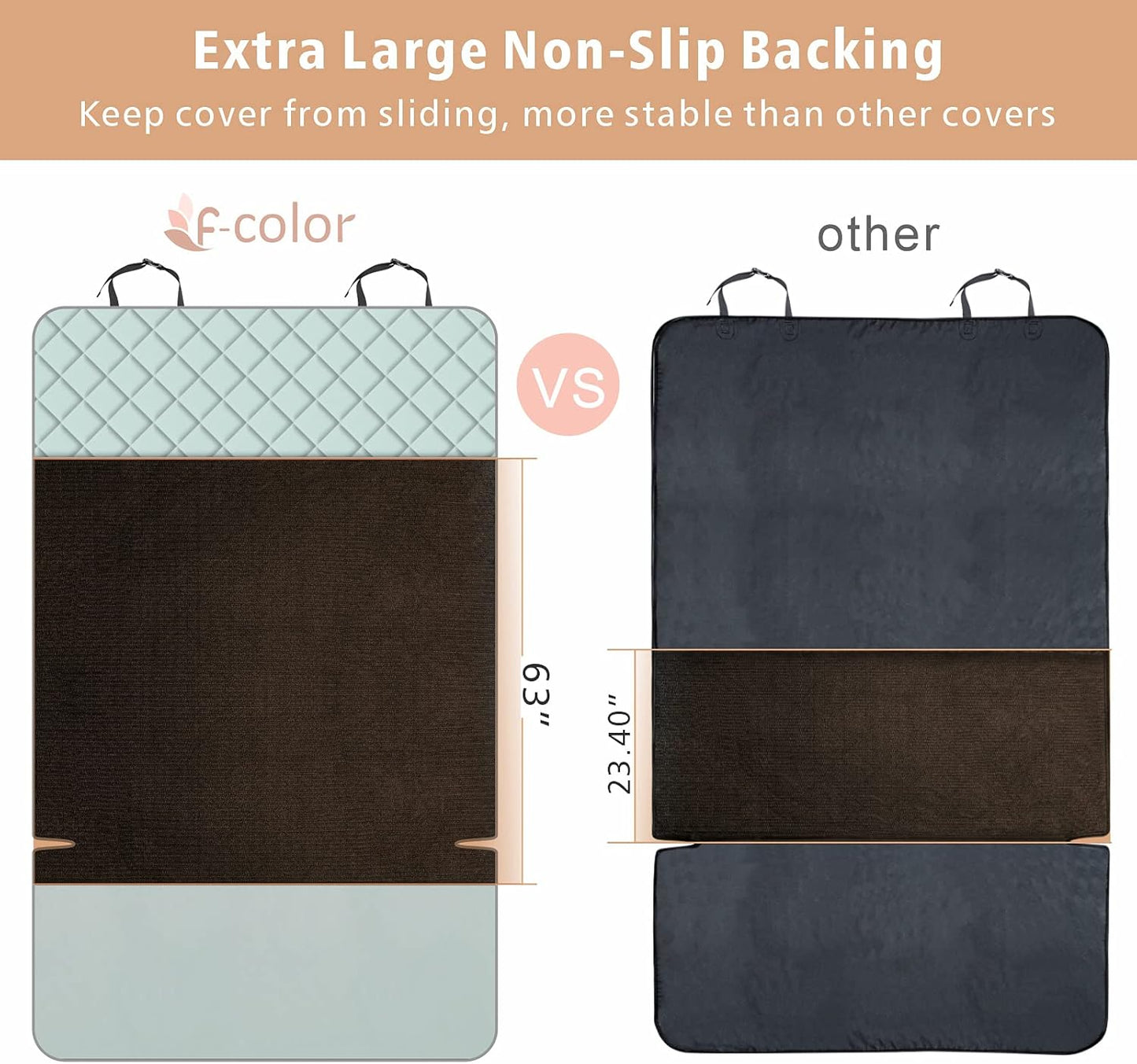 F-color SUV Cargo Liner for Dogs, Water Resistant Pet Cargo Cover Dog Seat Cover Mat for SUVs Sedans Vans with Bumper Flap Protector, Non-Slip, Large Size Universal Fit, Grey - Pawvie