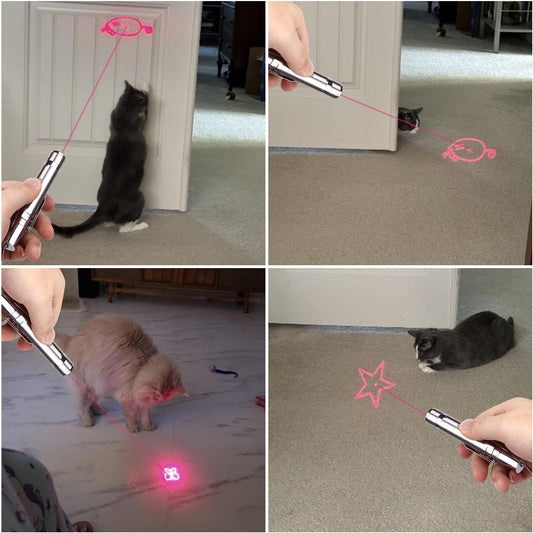 Cat Toy Pointer for Indoor Cats, USB Rechargeable Kitten Toys with 7 Adjustable Patterns, Interactive Chase Toys for Indoor Cats & Dogs, Training & Exercise Fun