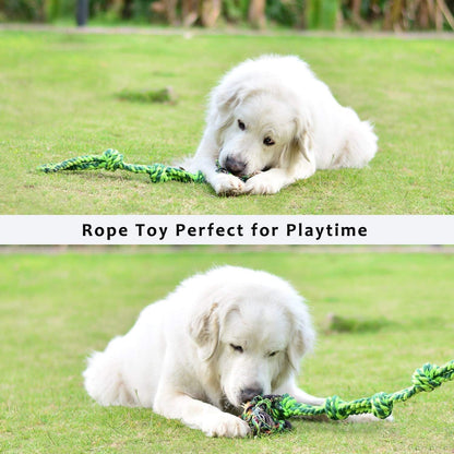 SHARLOVY Dog Toys for Large Dogs and Aggressive Chewers, Indestructible XL Durable Dog Toy,5-Knot Rope Tug,Heavy Duty Chew Sturdy Cotton Knot Rope Toy for Large Breed Dogs