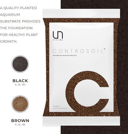 Ultum Nature Systems Controsoil - Freshwater Aqua Soil Substrate for Fish, Shrimp, Live Plant Propagation and Aquascaping - 6.8pH Low Ammonia, Volcanic Ash - Brown, Extra Fine (10 Liter | 20LB)